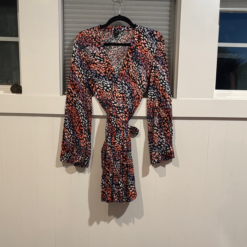 River Island Black and Orange Patterned Dress